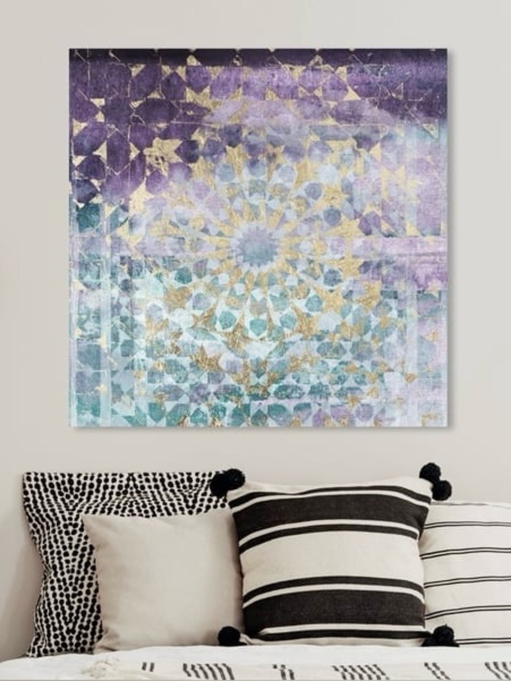 Oliver Gal Mandala Wall Art 1.5”Canvas Purple, Teal & Gold Bohemian Abstract